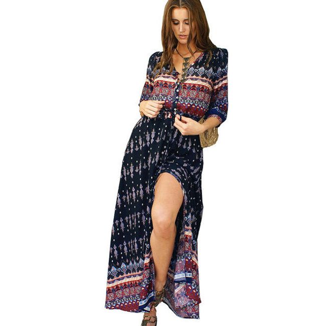 Stylové letní boho šaty s rozparky 1