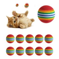 Tęczowa piłka dla kotów - 10 szt