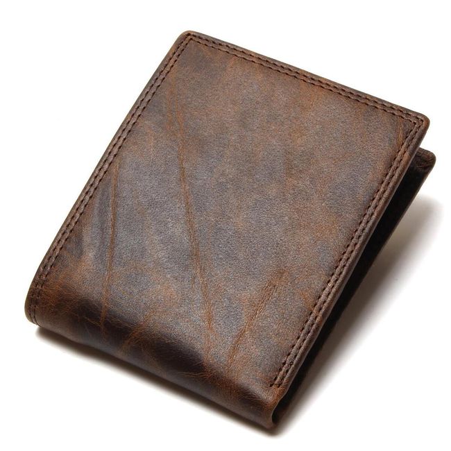 Мъжки портфейл от полиуретанова кожа с прозрачен калъф - кафяв 1