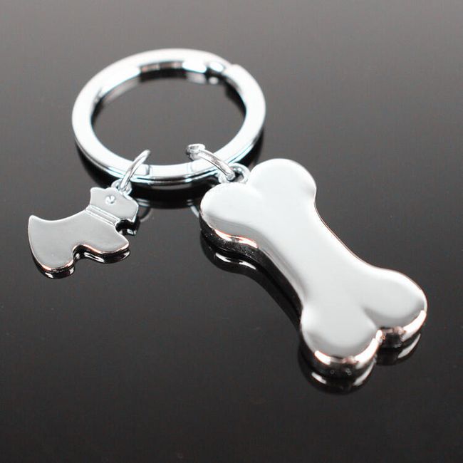 Obesek za ključe s psom in kostjo 1