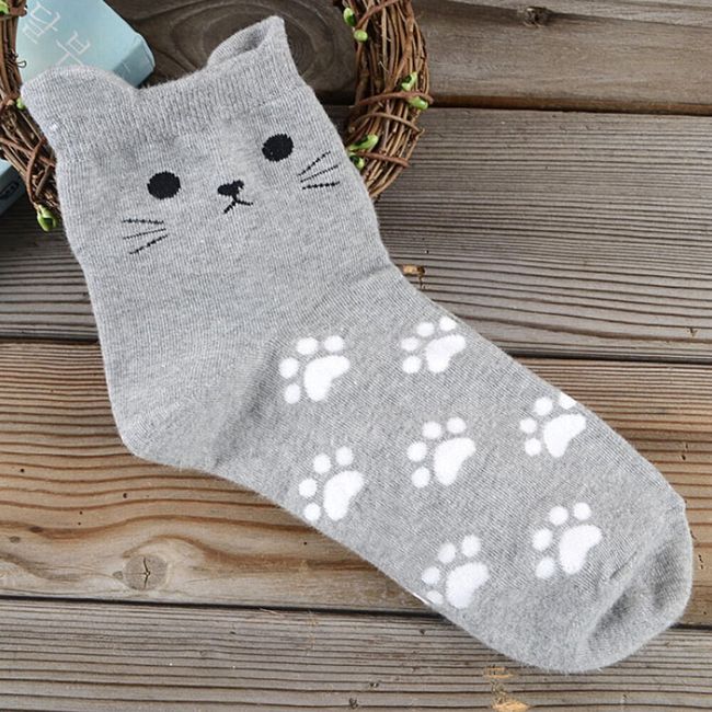 Aranyos zokni macskával - 5 színben 1