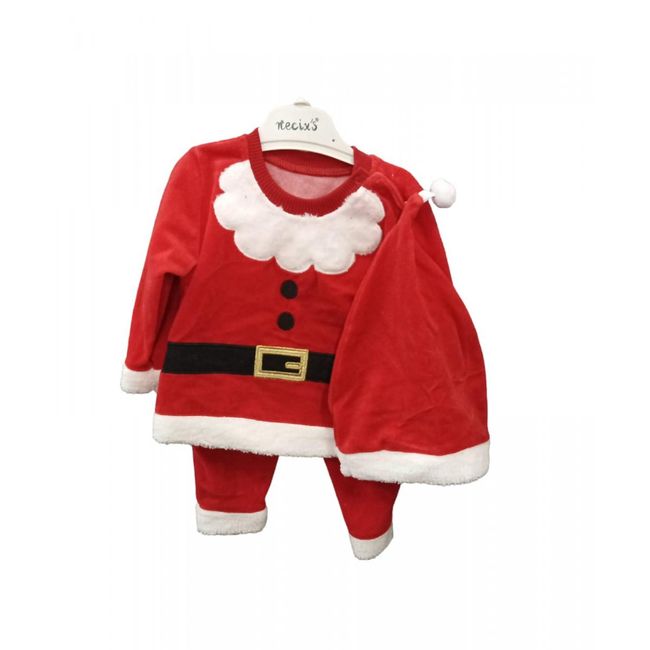 Детски костюм на Дядо Коледа + шапка, Детски размери: ZO_8082faf0-fd6e-11ee-8c3a-42bc30ab2318 1