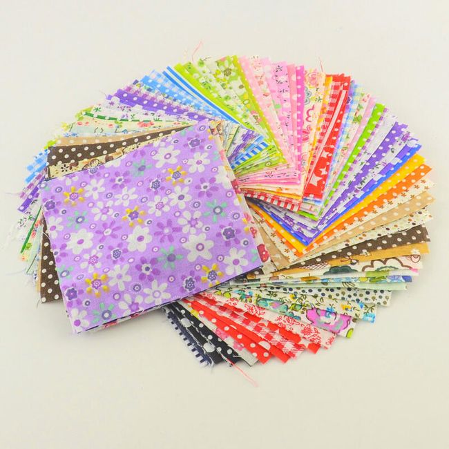 Kvadratna tkanina z barvnim vzorcem za šivanje - 30 raznobarvnih kosov 1
