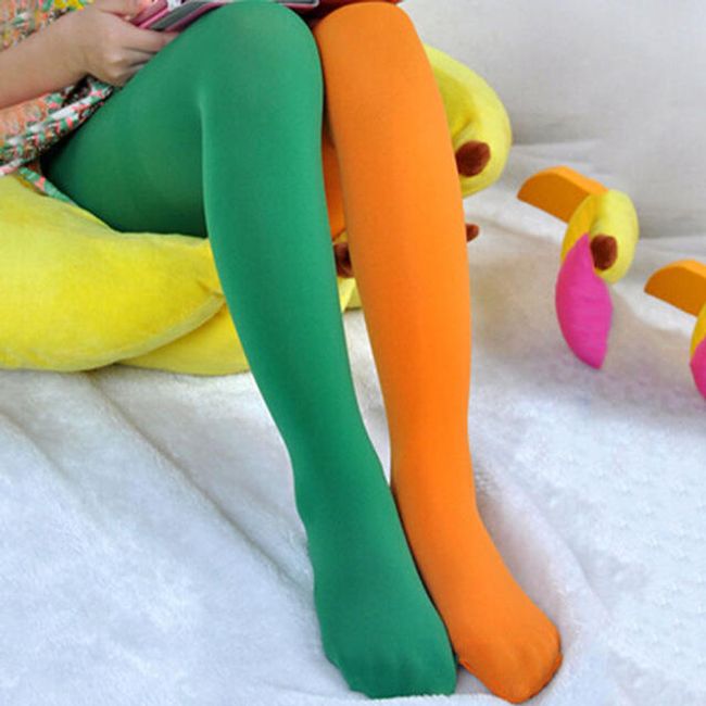 Ciorapi în două culori pentru fetițe 1