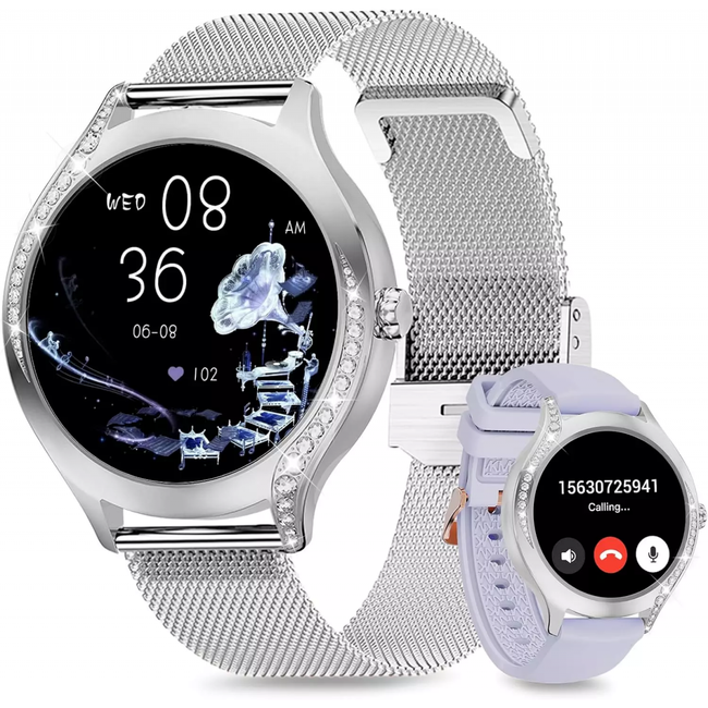 Női okosóra Bluetooth-hívással, 1,19 hüvelykes HD érintőképernyős óra ZO_BE1701028 1