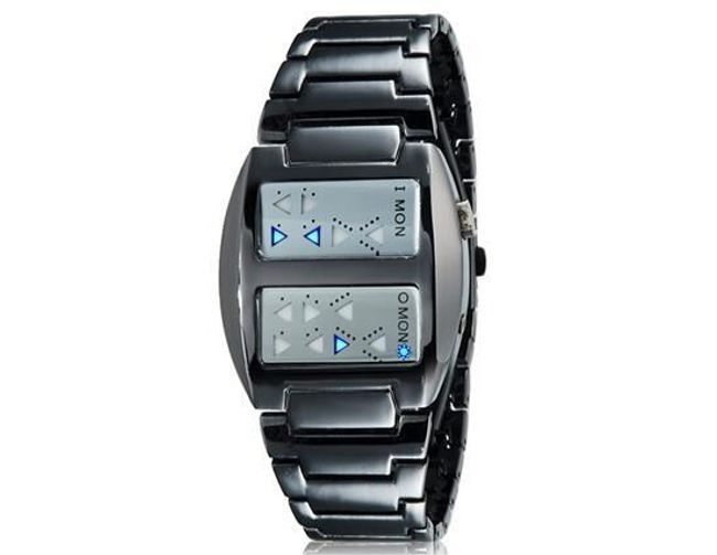 Pánské stylové LED hodinky s netradičním zobrazením času 1