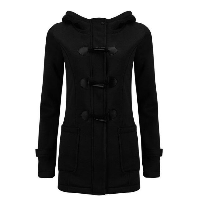 Női Bella kabát stílusú pulóver gombokkal - fekete - L-es méret 1