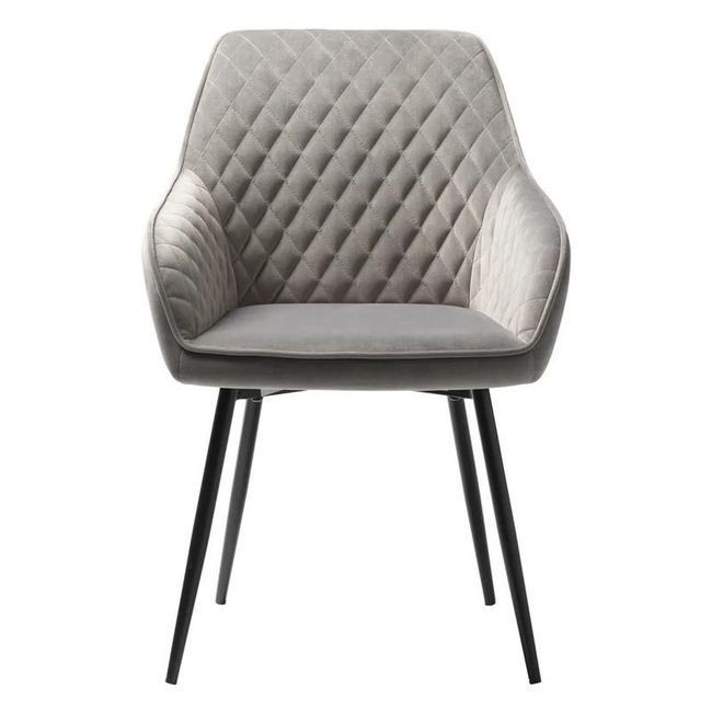 Šedá sametová jídelní židle Unique Furniture Milton ZO_BON2301019 1
