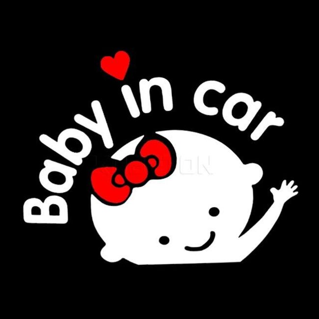 BABY IN CAR naklejka na samochód 1