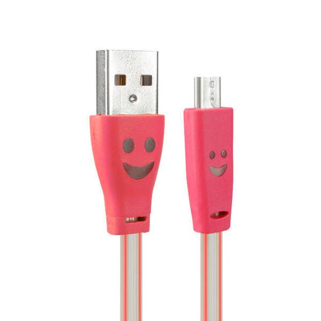 Navíjací USB kábel s LED svetlom - 1 m 1
