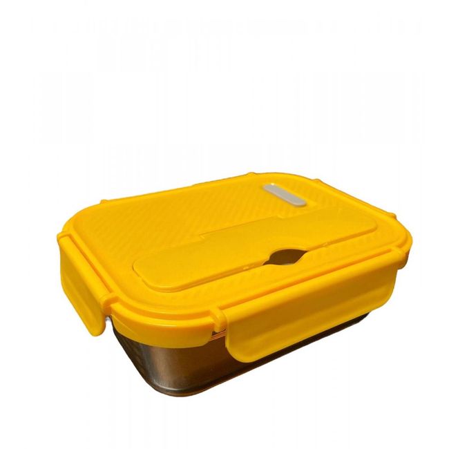 Obědový skleněný box s plastovým víkem a příborem ZO_249688 1