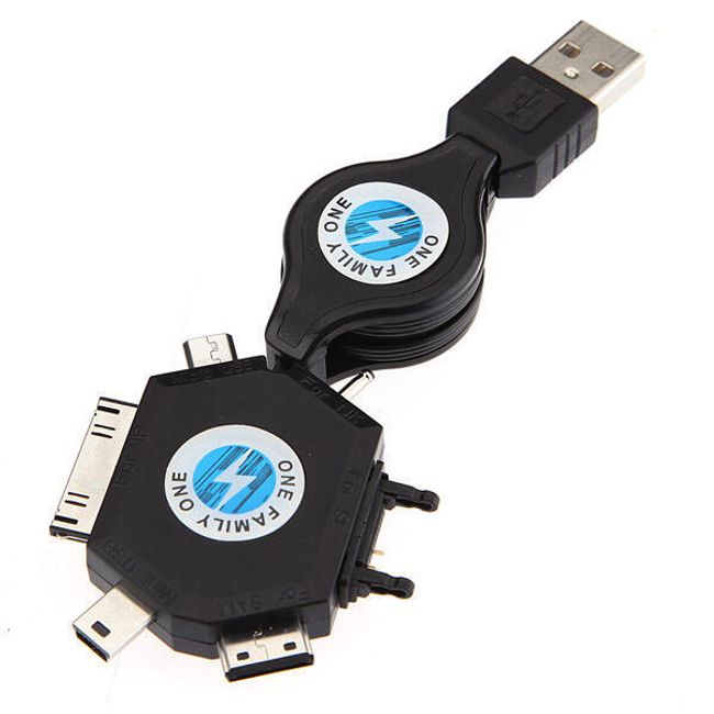USB 6 v 1 nabíječka se zatahovacím kabelem 1