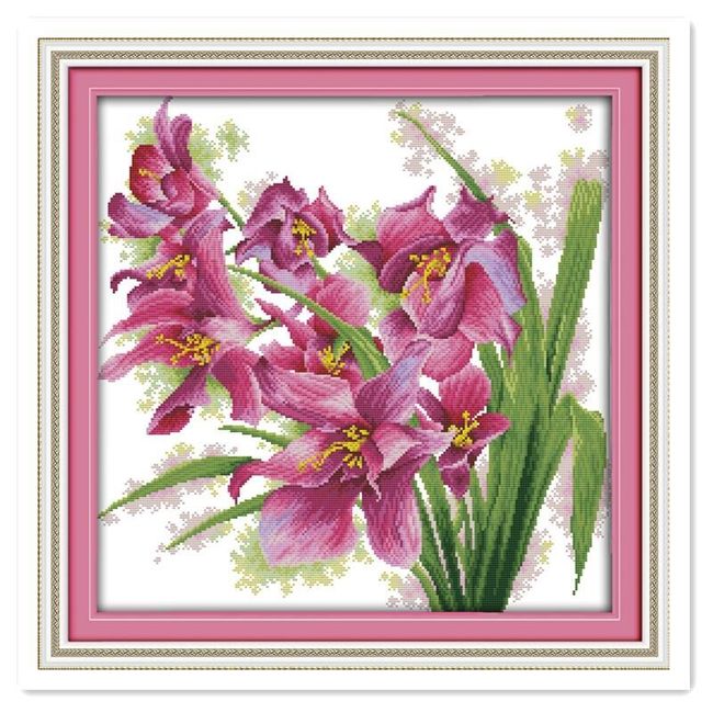 Obraz k vyšívanie - orchidea 1