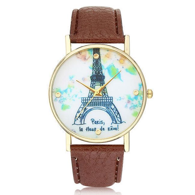 Módní dámské hodinky s Eiffelovou věží 1