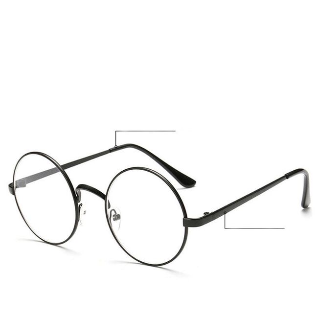 Okrągłe okulary z przezroczystymi soczewkami - 4 kolory 1