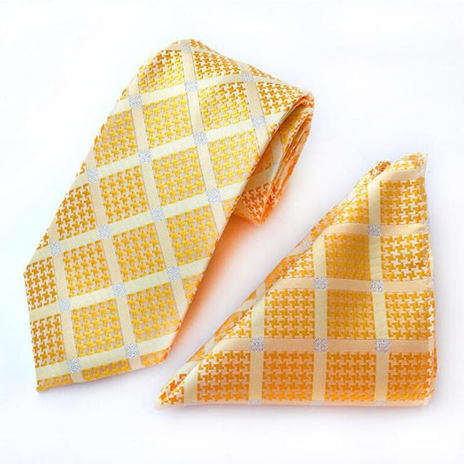 Nyakkendő és zsebkendő készlet - 19 szín 1