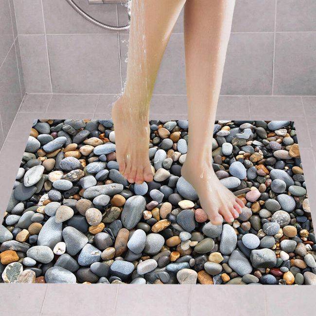 Fürdőszoba matrica - strand kövek 1