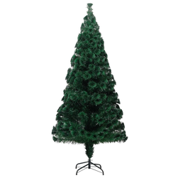 VidaXL Mesterséges karácsonyfa állvánnyal zöld 210 cm száloptikával ZO_321029-A