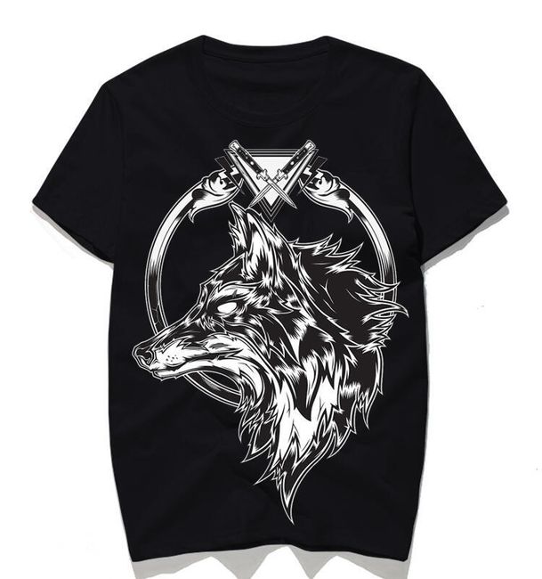 Мъжка тениска с вълк - 2 цвята 1