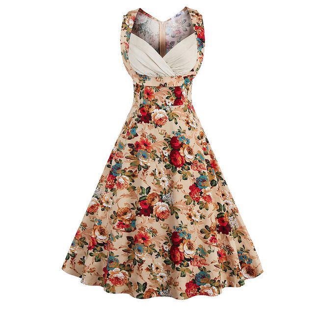 Retro kvetinové šaty - 2 farby 1