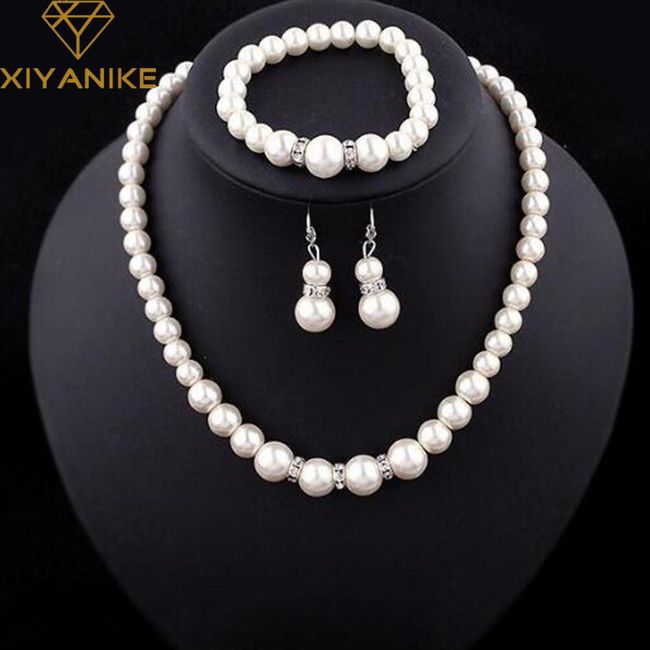 Elegantná súprava umelých perlových šperkov 1