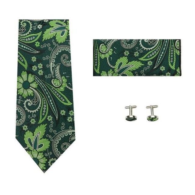Krawat z chusteczką i guzikami 1