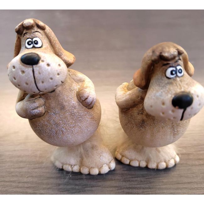 Zestaw 2 ceramicznych piesków na sprężynach ZO_SAPA390 1