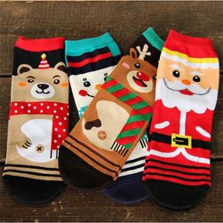 1 pár zokni aranyos karácsonyi motívummal