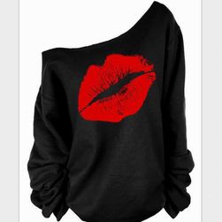 Дамски пуловер с целувка - 2 цвята
