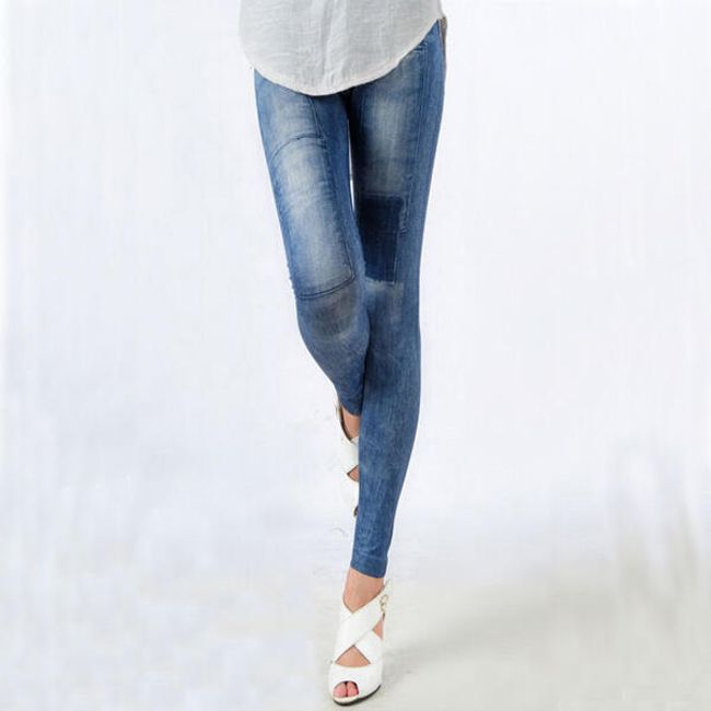 Damskie legginsy o wyglądzie jeansów 1