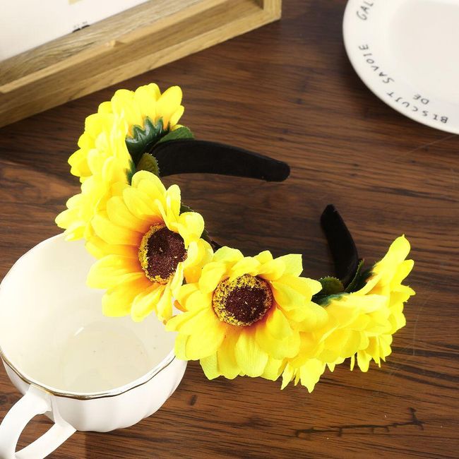 Flower headband for hair Sunflower 1