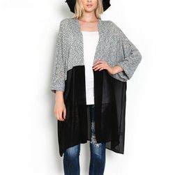 Cardigan de toamnă pentru femei - negru și gri