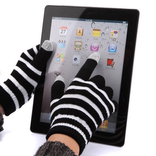 Zimní rukavice pro práci s dotykovou obrazovkou - černobílé 1