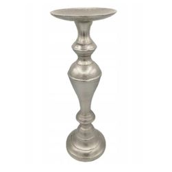 Metalowy świecznik 35 cm, srebrny ZO_252511