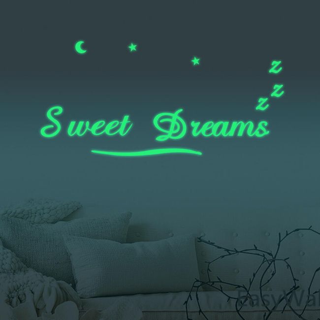 Samolepka svítící ve tmě s nápisem Sweet dreams 1
