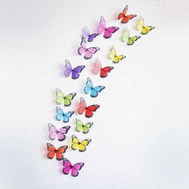 Veľká sada 3D ozdobných motýlikov - 18 kusov 1