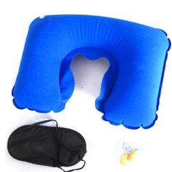 Надуваема възглавница с маска и тапи за уши