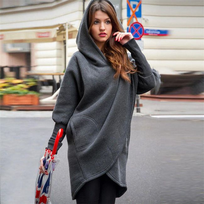 Oversize női kapucnis pulóver kapucnival, XS - XXL méretben: ZO_227064-XL 1