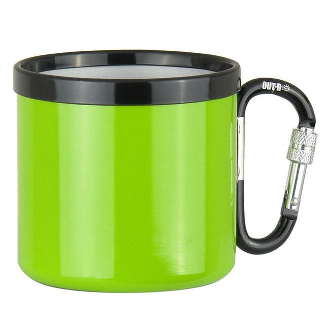 Чаша за пътуване с карабинер - зелено 1