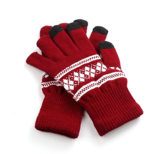 Zimní rukavice se severským vzorem - 3 barvy 1