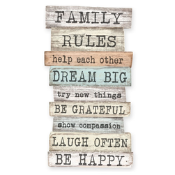 Dekorativní cedule Family Rules, 50 x 30 cm ZO_98-1E8161