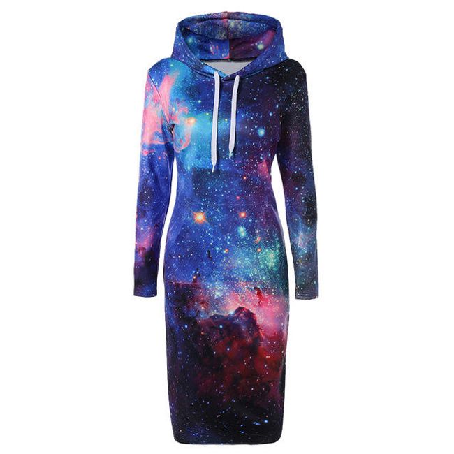 Mikinové šaty s vesmírnym motívom 1