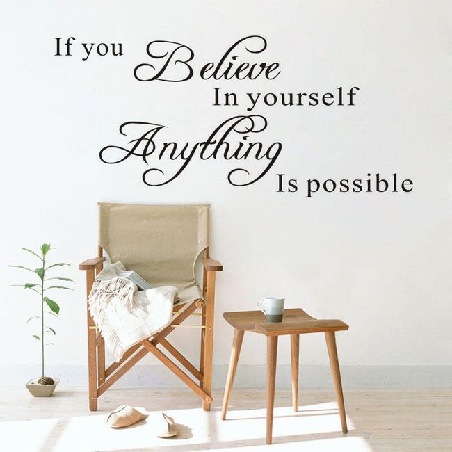 Naklejka na ścianę - Jeśli wierzysz w siebie, możesz osiągnąć wszystko 1