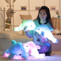 Velký svítící LED polštář - Delfín - 45 cm