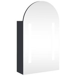 Огледален шкаф за баня с LED дъговидно сив 42 x 13 x 70 cm ZO_357974