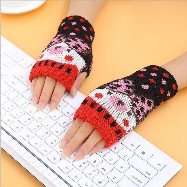 Дамски плетени ръкавици без пръсти 1