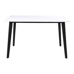 Бяла маса за хранене с черна конструкция Vojens, 120 x 70 cm ZO_98-1E9668