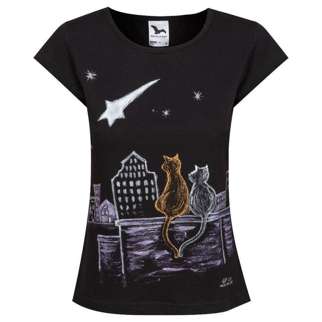 Tricou pictat manual Night in the City 1