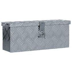 Pudełko aluminiowe 48,5 x 14 x 20 cm srebrne ZO_142935-A