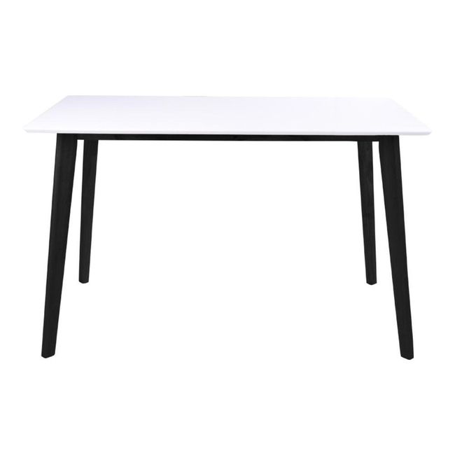 Masă de sufragerie albă cu structură neagră Vojens, 120 x 70 cm ZO_98-1E9668 1
